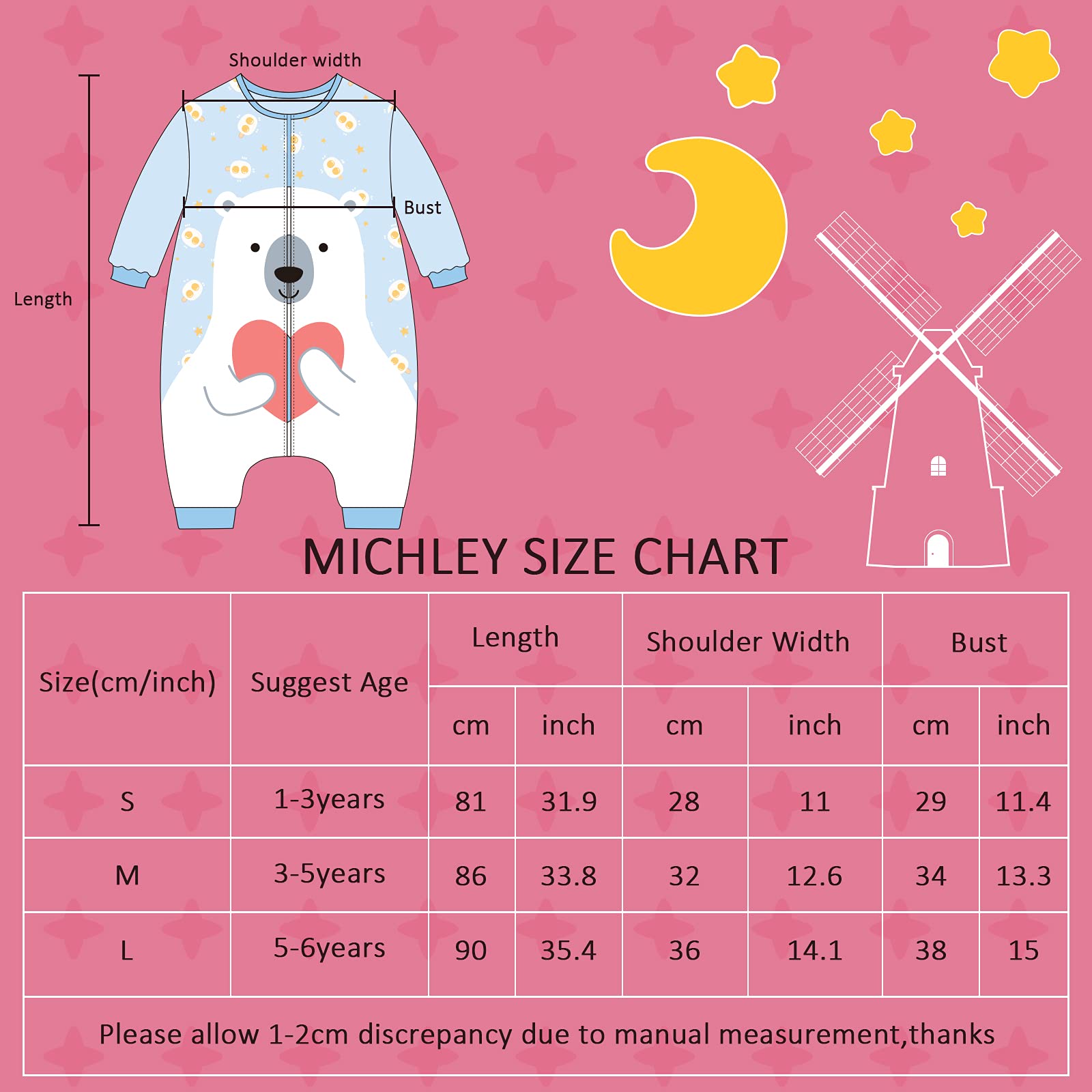 Bear Baby Sleeping Bag Sack Long Sleeve with Feet Swaddle Wearable Blanket for Boys Girls