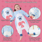 Bear Baby Sleeping Bag Sack Long Sleeve with Feet Swaddle Wearable Blanket for Boys Girls