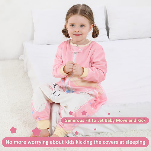 Cat Baby Sleeping Bag Sack Long Sleeve with Feet Swaddle Wearable Blanket for Boys Girls
